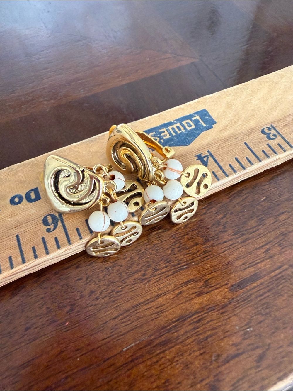 Vintage Gold Tone Clip On Earrings
